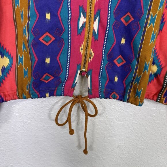 Vintage Southwest Jacket Top Women Large Western Southwestern Crop Shacket Retro - Picture 3 of 10